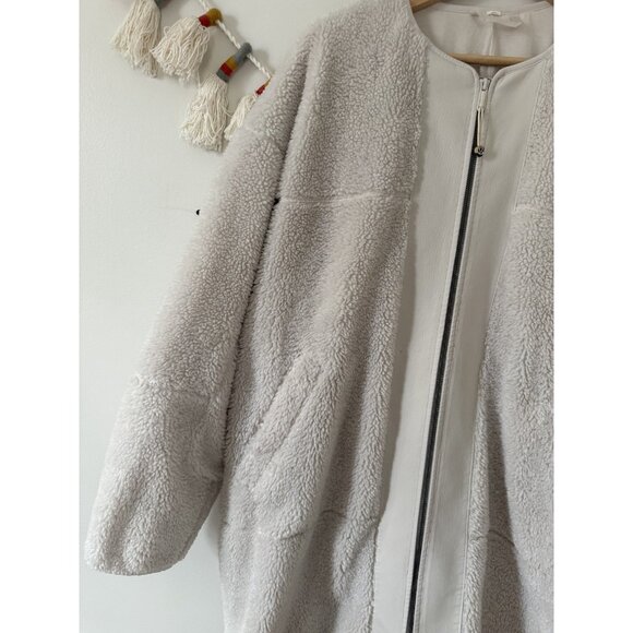 Lululemon Collarless Textured Fleece Full Zip White Opal Plush Cozy Outdoor 14 - Picture 5 of 12